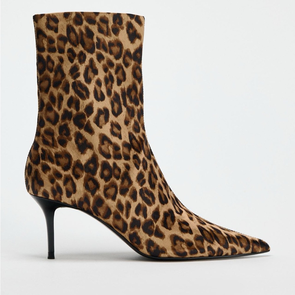 Zara Leopard Print Women's Ankle Boots - Picture 4 of 12